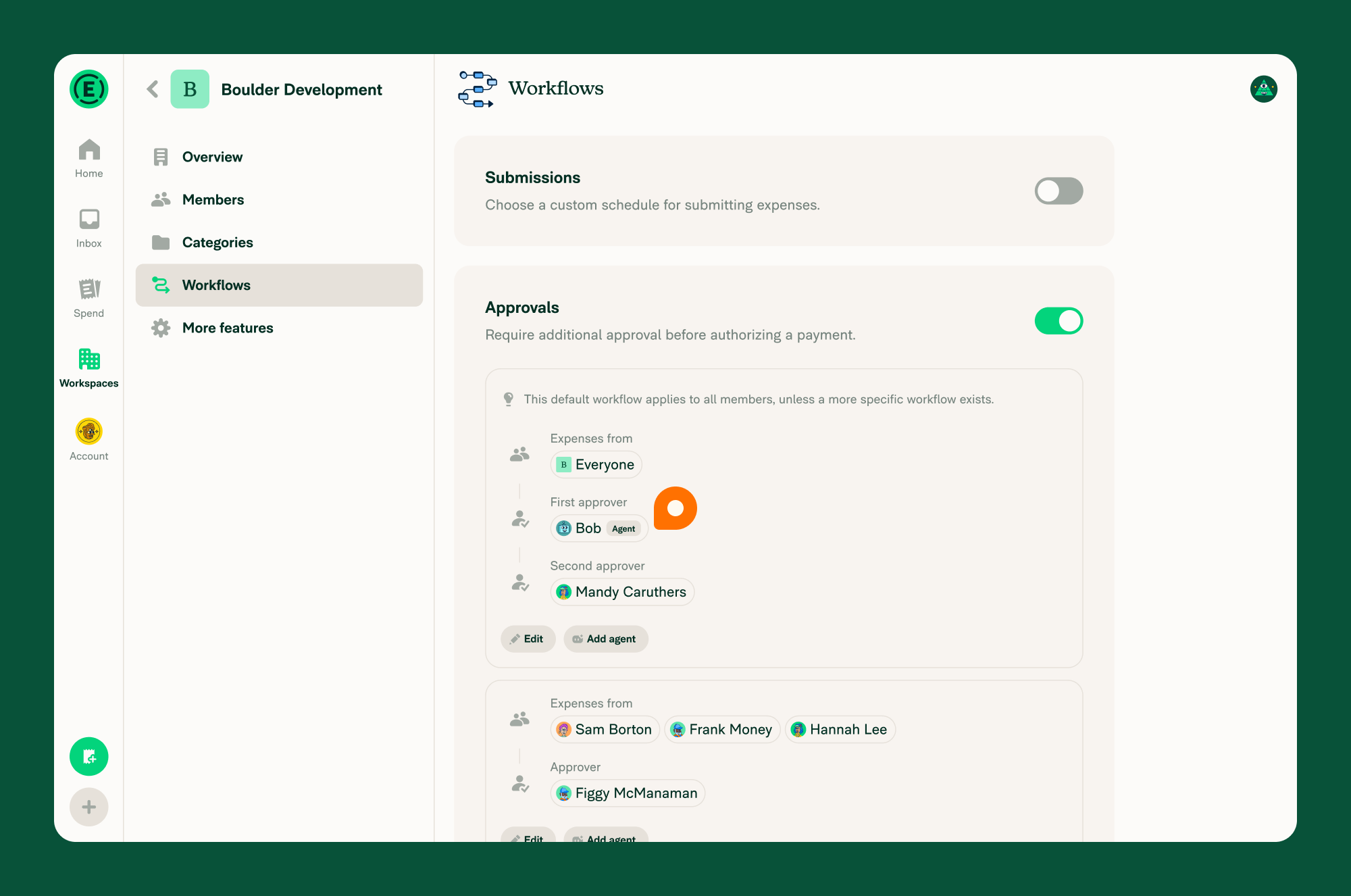 Add a Custom Agent as a workspace approver
