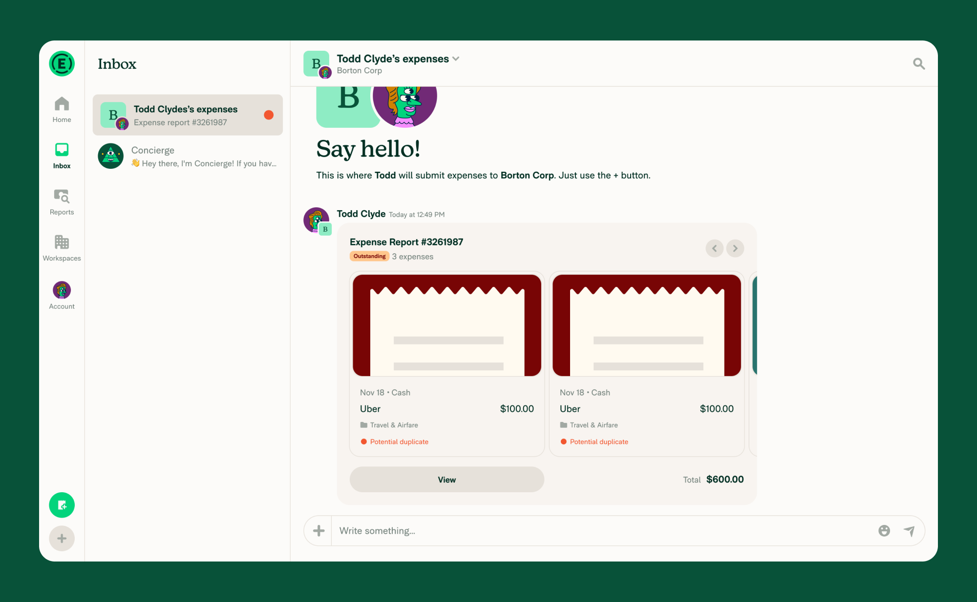 Inbox > Chat with red dot
