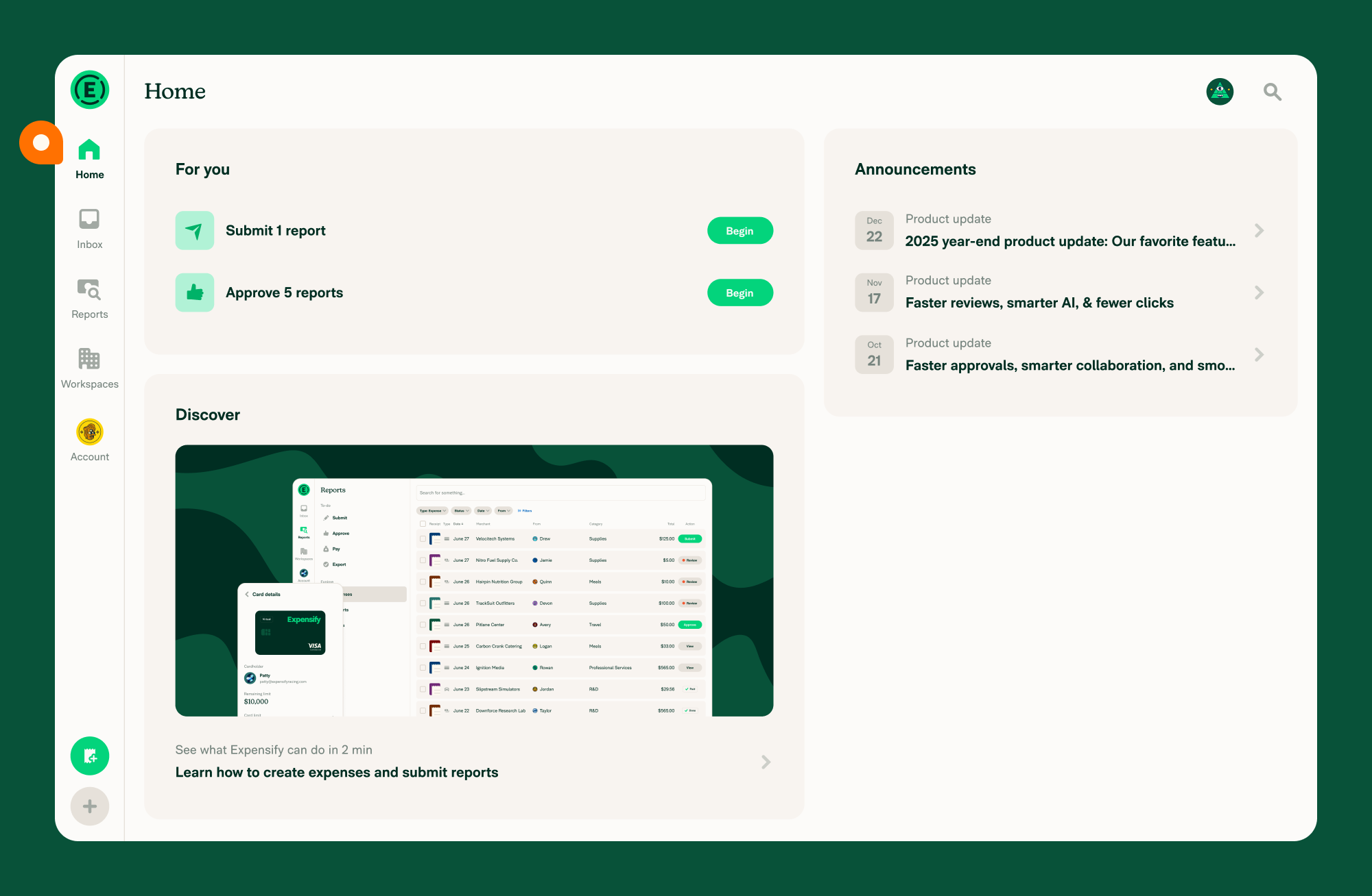 Home on New Expensify