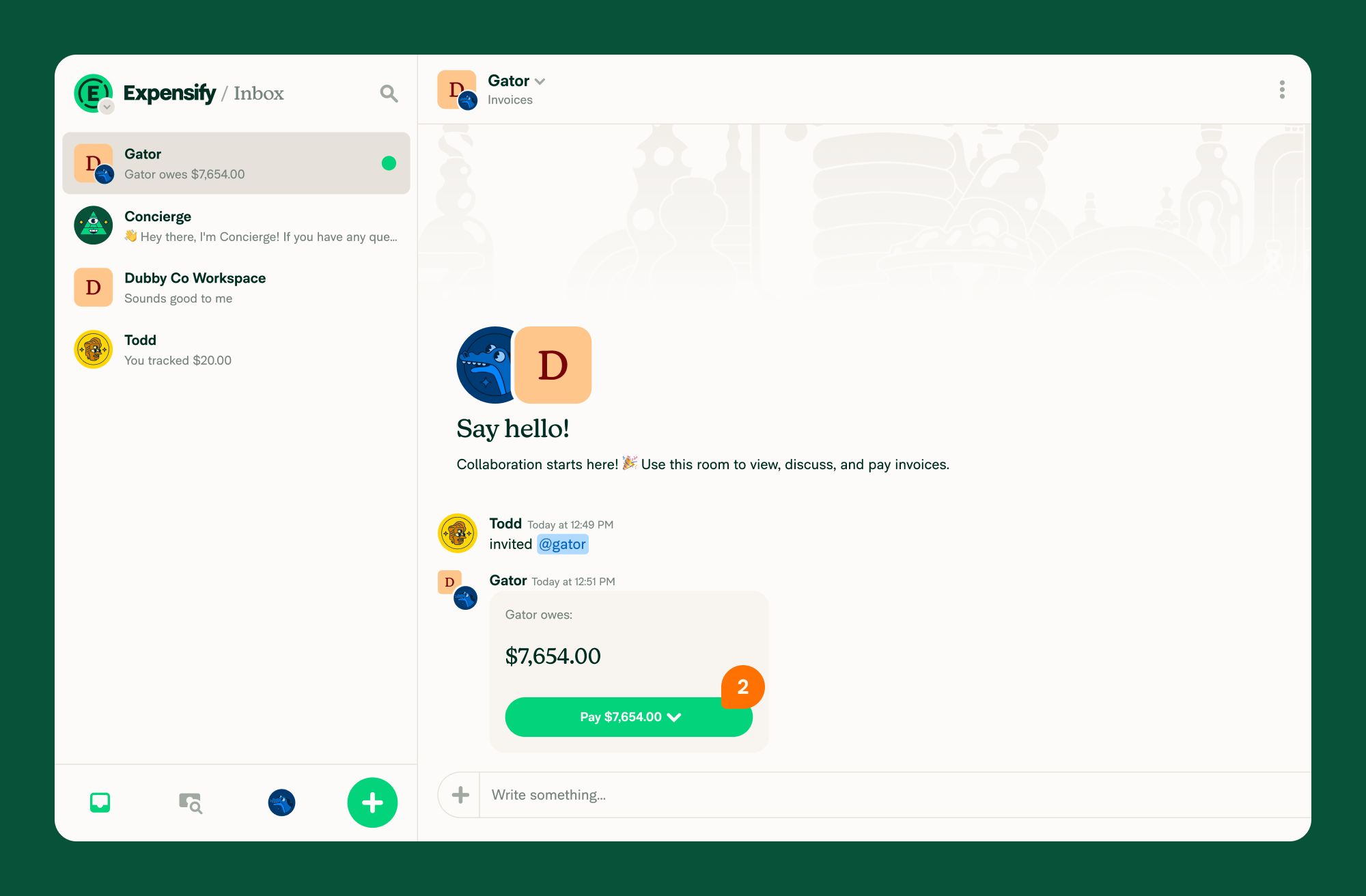 Click Pay Button on the Invoice