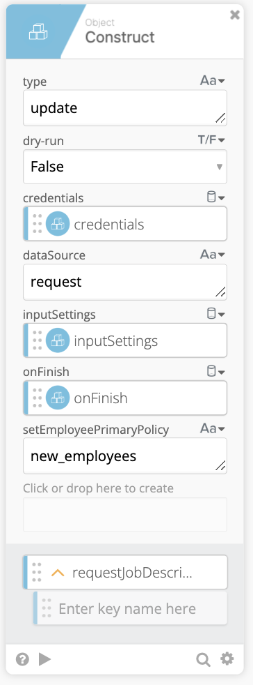 Construct card for requestJobDescription